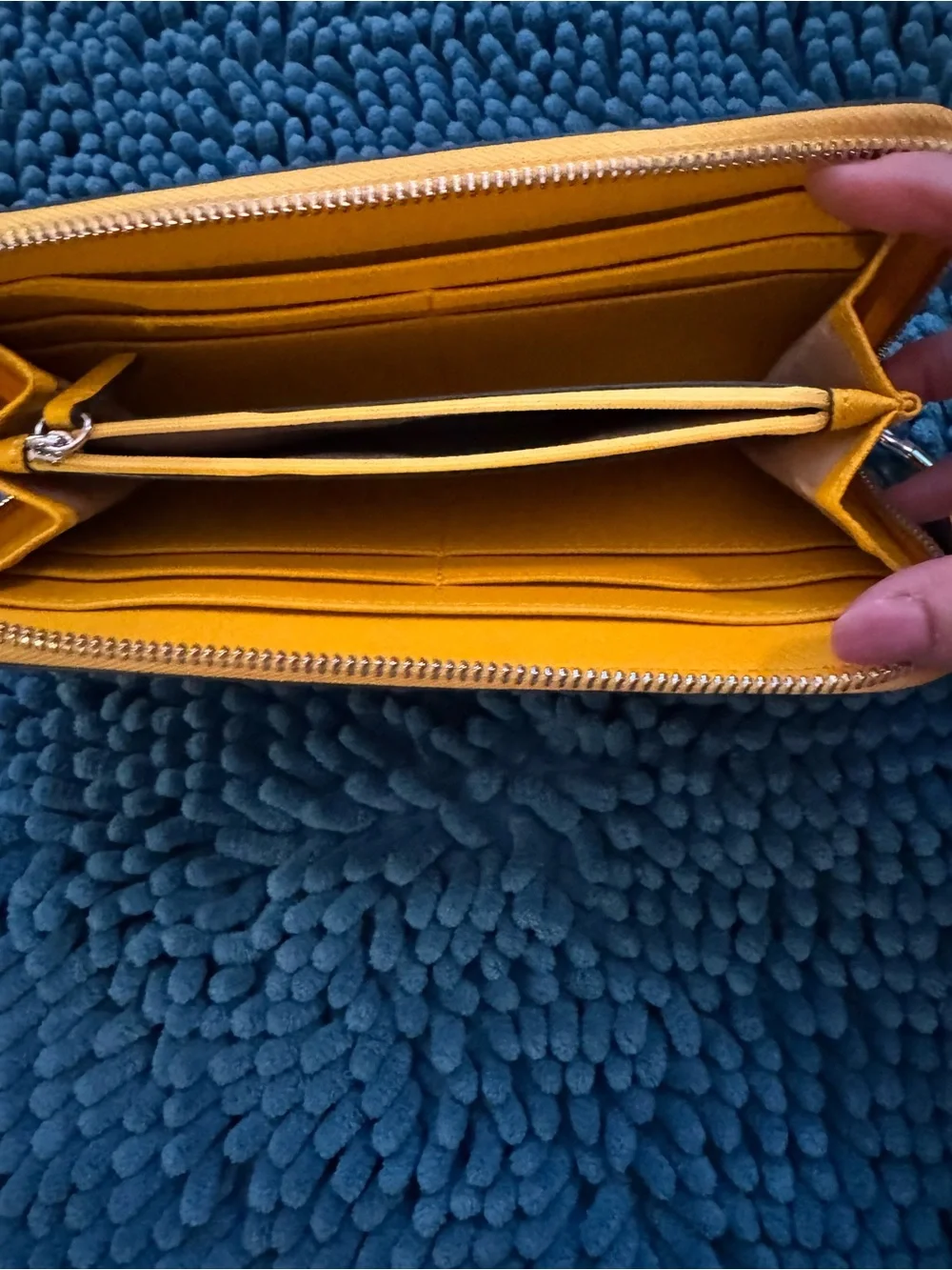 Calvin Klein Bright Yellow Zip-Around Wristlet